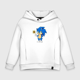 Детское худи Oversize хлопок с принтом Baby Sonic в Новосибирске, френч-терри — 70% хлопок, 30% полиэстер. Мягкий теплый начес внутри —100% хлопок | боковые карманы, эластичные манжеты и нижняя кромка, капюшон на магнитной кнопке | baby | sonic | ежик | соник