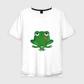 Мужская футболка хлопок Oversize с принтом Who let the frogs out?  в Новосибирске, 100% хлопок | свободный крой, круглый ворот, “спинка” длиннее передней части | жаба | лягушка