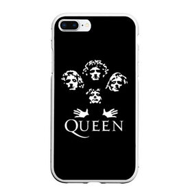 Чехол для iPhone 7Plus/8 Plus матовый с принтом QUEEN в Новосибирске, Силикон | Область печати: задняя сторона чехла, без боковых панелей | queen | rock | we will rock you | брайан мэи | группа queen | группа квин | джон дикон | квин | королева | король | роджер тейлор | рок | фредди меркьюри