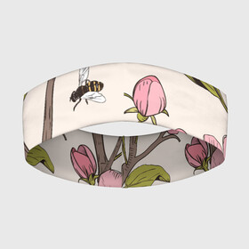 Повязка на голову 3D с принтом САКУРА | SAKURA в Новосибирске,  |  | animals | bees | chery | flowers | insects | japan | sakura | вишня | животные | насекомые | пчелы | растения | сакура | цветы | цветы сакуры | япония