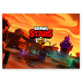 Поздравительная открытка с принтом BRAWL STARS в Новосибирске, 100% бумага | плотность бумаги 280 г/м2, матовая, на обратной стороне линовка и место для марки
 | 8 bit | barley | brawl stars | brock | bull | colt | crow | dynamike | frank | jessie | leon | барли | бравл старс | брок | булл | ворон | динамайк | кольт | леон | могила | фрэнк