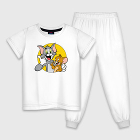 Детская пижама хлопок с принтом Tom&Jerry в Новосибирске, 100% хлопок |  брюки и футболка прямого кроя, без карманов, на брюках мягкая резинка на поясе и по низу штанин
 | tom  jerry | tom and jerry | tomjerry | vdgerir | мамочка два тапочка | том и джери | том и джерри