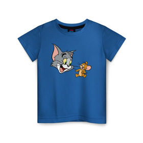 Детская футболка хлопок с принтом Tom&Jerry в Новосибирске, 100% хлопок | круглый вырез горловины, полуприлегающий силуэт, длина до линии бедер | spike | tom  jerry | tom and jerry | tomjerry | tuffy | vdgerir | мамочка два тапочка | том и джери | том и джерри