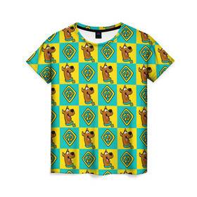 Женская футболка 3D с принтом Scooby-Doo Logo в Новосибирске, 100% полиэфир ( синтетическое хлопкоподобное полотно) | прямой крой, круглый вырез горловины, длина до линии бедер | scooby doo | vdosadir | скуберт фон дуенхеймер | скуби ду | уильям ханна