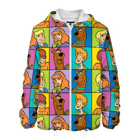 Мужская куртка 3D с принтом Scooby-Doo Сharacters в Новосибирске, ткань верха — 100% полиэстер, подклад — флис | прямой крой, подол и капюшон оформлены резинкой с фиксаторами, два кармана без застежек по бокам, один большой потайной карман на груди. Карман на груди застегивается на липучку | Тематика изображения на принте: fred jones | scooby doo | vdosadir | velma dinkle | велма динкли | дафна блейк | скуберт фон дуенхеймер | скуби ду | уильям ханна | фред джонс