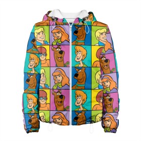 Женская куртка 3D с принтом Scooby-Doo Сharacters в Новосибирске, ткань верха — 100% полиэстер, подклад — флис | прямой крой, подол и капюшон оформлены резинкой с фиксаторами, два кармана без застежек по бокам, один большой потайной карман на груди. Карман на груди застегивается на липучку | fred jones | scooby doo | vdosadir | velma dinkle | велма динкли | дафна блейк | скуберт фон дуенхеймер | скуби ду | уильям ханна | фред джонс