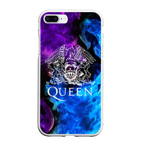 Чехол для iPhone 7Plus/8 Plus матовый с принтом QUEEN в Новосибирске, Силикон | Область печати: задняя сторона чехла, без боковых панелей | queen | rock | we will rock you | брайан мэи | группа queen | группа квин | джон дикон | квин | королева | король | роджер тейлор | рок | фредди меркьюри