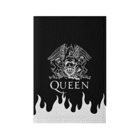 Обложка для паспорта матовая кожа с принтом QUEEN  в Новосибирске, натуральная матовая кожа | размер 19,3 х 13,7 см; прозрачные пластиковые крепления | queen | rock | we will rock you | брайан мэи | группа queen | группа квин | джон дикон | квин | королева | король | роджер тейлор | рок | фредди меркьюри