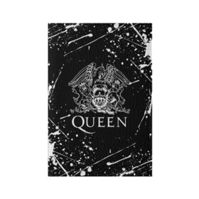 Обложка для паспорта матовая кожа с принтом QUEEN  в Новосибирске, натуральная матовая кожа | размер 19,3 х 13,7 см; прозрачные пластиковые крепления | queen | rock | we will rock you | брайан мэи | группа queen | группа квин | джон дикон | квин | королева | король | роджер тейлор | рок | фредди меркьюри