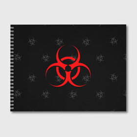 Альбом для рисования с принтом EPIDEMIC BIOHAZARD в Новосибирске, 100% бумага
 | матовая бумага, плотность 200 мг. | beta cov b | biohazard | mask | sars cov | биохазард | вирус | вирус из китая | китай | коронавирус | маски | медицина | медицинская маска | пневмония | ухань | эпидемия