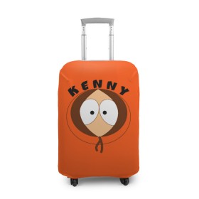 Чехол для чемодана 3D с принтом KENNY в Новосибирске, 86% полиэфир, 14% спандекс | двустороннее нанесение принта, прорези для ручек и колес | Тематика изображения на принте: south park | sp | батерс | баттерс | гарисон | кайл  брофловски | картман | кеннет | кенни | комбинезон | куртка | макки | маккормик | марш | мистер | мультфильм | оранжевая | полот | ренди | саус парк