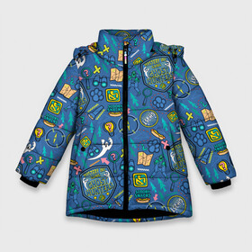 Зимняя куртка для девочек 3D с принтом Ghost Hunters Pattern в Новосибирске, ткань верха — 100% полиэстер; подклад — 100% полиэстер, утеплитель — 100% полиэстер. | длина ниже бедра, удлиненная спинка, воротник стойка и отстегивающийся капюшон. Есть боковые карманы с листочкой на кнопках, утяжки по низу изделия и внутренний карман на молнии. 

Предусмотрены светоотражающий принт на спинке, радужный светоотражающий элемент на пуллере молнии и на резинке для утяжки. | scooby doo | vdosadir | скуби ду | уильям ханна