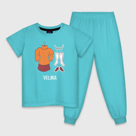 Детская пижама хлопок с принтом Velma в Новосибирске, 100% хлопок |  брюки и футболка прямого кроя, без карманов, на брюках мягкая резинка на поясе и по низу штанин
 | scooby doo | vdosadir | velma dinkle | велма динкли | скуби ду | уильям ханна