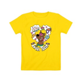 Детская футболка хлопок с принтом Sweet Tooth в Новосибирске, 100% хлопок | круглый вырез горловины, полуприлегающий силуэт, длина до линии бедер | scooby doo | vdosadir | скуберт фон дуенхеймер | скуби ду | уильям ханна