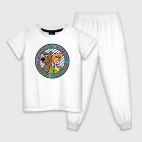 Детская пижама хлопок с принтом Scooby-Doo в Новосибирске, 100% хлопок |  брюки и футболка прямого кроя, без карманов, на брюках мягкая резинка на поясе и по низу штанин
 | scooby doo | shaggy | vdosadir | скуберт фон дуенхеймер | скуби ду | уильям ханна | шегги