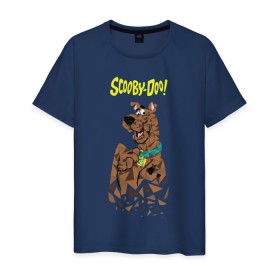Мужская футболка хлопок с принтом Scooby-Doo в Новосибирске, 100% хлопок | прямой крой, круглый вырез горловины, длина до линии бедер, слегка спущенное плечо. | Тематика изображения на принте: scooby doo | vdosadir | скуберт фон дуенхеймер | скуби ду | уильям ханна