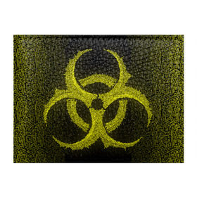 Обложка для студенческого билета с принтом Биологическая Опасность (Oko) в Новосибирске, натуральная кожа | Размер: 11*8 см; Печать на всей внешней стороне | 19 | oko | био | биологическая | болезнь | будь | вирус | заражение | защита | здоров | знак | значек | игра | иероглиф | ковид | коронавирус | массовое | мировая | око | опасно | опасность | оружие | пандемия