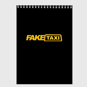 Скетчбук с принтом Fake Taxi в Новосибирске, 100% бумага
 | 48 листов, плотность листов — 100 г/м2, плотность картонной обложки — 250 г/м2. Листы скреплены сверху удобной пружинной спиралью | fake taxi | faketaxi | taxi | такси | таксист | фейк такси | фейковое такси | фейктакси