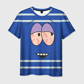 Мужская футболка 3D с принтом ПОЛОТЕНЧИК в Новосибирске, 100% полиэфир | прямой крой, круглый вырез горловины, длина до линии бедер | cartman | kenny | kyle | south park | stan | кайл | картман | кенни | полотенчик | стэн | южный парк