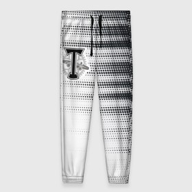 Женские брюки 3D с принтом Торпедо в Новосибирске, полиэстер 100% | прямой крой, два кармана без застежек по бокам, с мягкой трикотажной резинкой на поясе и по низу штанин. В поясе для дополнительного комфорта — широкие завязки | белое | пфл | рфпл | торпедо | форма | футбол | чёрное