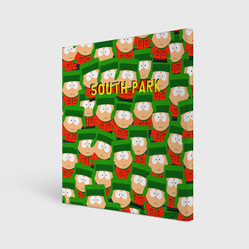 Холст квадратный с принтом SOUTH PARK в Новосибирске, 100% ПВХ |  | cartman | kenny | kyle | south park | stan | кайл | картман | кенни | стэн | южный парк