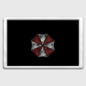 Магнит 45*70 с принтом Umbrella Corporation в Новосибирске, Пластик | Размер: 78*52 мм; Размер печати: 70*45 | Тематика изображения на принте: 2 | biohazard | claire | evil | horror | raccoon | resident | survival | t virus | t вирус | выживание | зла | кеннеди | клэр | леон | обитель | раккун | редфилд | скотт | ужас