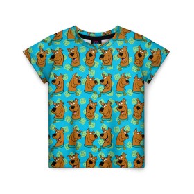 Детская футболка 3D с принтом Scooby-Doo в Новосибирске, 100% гипоаллергенный полиэфир | прямой крой, круглый вырез горловины, длина до линии бедер, чуть спущенное плечо, ткань немного тянется | Тематика изображения на принте: scooby doo | vdosadir | скуберт фон дуенхеймер | скуби ду | уильям ханна