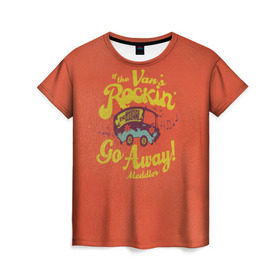 Женская футболка 3D с принтом Scooby-Doo в Новосибирске, 100% полиэфир ( синтетическое хлопкоподобное полотно) | прямой крой, круглый вырез горловины, длина до линии бедер | bus | scooby doo | vdosadir | автобус | скуби ду | уильям ханна
