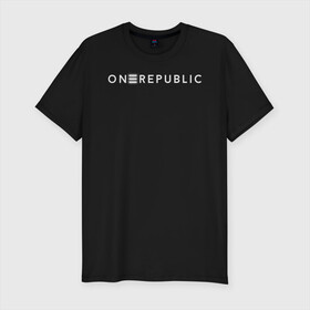Мужская футболка хлопок Slim с принтом OneRepublic в Новосибирске, 92% хлопок, 8% лайкра | приталенный силуэт, круглый вырез ворота, длина до линии бедра, короткий рукав | album | human | logo | logotype | music | one | pop | republic | альбом | ван | лого | логотип | музыка | поп | репаблик | человек