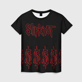 Женская футболка 3D с принтом Slipknot (5) в Новосибирске, 100% полиэфир ( синтетическое хлопкоподобное полотно) | прямой крой, круглый вырез горловины, длина до линии бедер | devil | metal | music | rock | satana | slipknot | дьявол | метал | музыка | рок | сатана | слипкнот