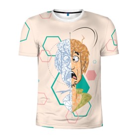 Мужская футболка 3D спортивная с принтом Shaggy в Новосибирске, 100% полиэстер с улучшенными характеристиками | приталенный силуэт, круглая горловина, широкие плечи, сужается к линии бедра | scooby doo | shaggy | vdosadir | скуби ду | уильям ханна | шегги