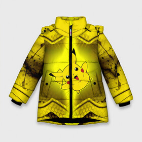 Зимняя куртка для девочек 3D с принтом Пикачу (Oko) в Новосибирске, ткань верха — 100% полиэстер; подклад — 100% полиэстер, утеплитель — 100% полиэстер. | длина ниже бедра, удлиненная спинка, воротник стойка и отстегивающийся капюшон. Есть боковые карманы с листочкой на кнопках, утяжки по низу изделия и внутренний карман на молнии. 

Предусмотрены светоотражающий принт на спинке, радужный светоотражающий элемент на пуллере молнии и на резинке для утяжки. | 2020 | go | oko | pikachu | pokemon | герой | го | детектив | другой | игра | игровой | игрок | майнкрафт | мир | мультик | мультфильм | новый | око | пика | пикачу | планета | покемон | портал | телепорт | топ | фильм
