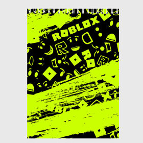 Скетчбук с принтом Roblox в Новосибирске, 100% бумага
 | 48 листов, плотность листов — 100 г/м2, плотность картонной обложки — 250 г/м2. Листы скреплены сверху удобной пружинной спиралью | dynablocks | for kids | funny | roblox | robux | roleplay | белый | блоки | вселенная | герои | красный | кубики | роблокс | симулятор