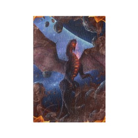 Обложка для паспорта матовая кожа с принтом SPACE FIRE DRAGO в Новосибирске, натуральная матовая кожа | размер 19,3 х 13,7 см; прозрачные пластиковые крепления | dragon | fire | monster | space | драго | дракон | космический | космос | монстр | огнедыщащий | огонь | прикольная картинка | чудовище | ящерица