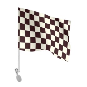 Флаг для автомобиля с принтом Шахматка в Новосибирске, 100% полиэстер | Размер: 30*21 см | квадраты | текстуры | узор шахматка | узоры | чб | чб квадраты | чб узор | шахматка | шахматная доска | шахматы