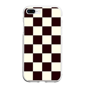 Чехол для iPhone 7Plus/8 Plus матовый с принтом Шахматка в Новосибирске, Силикон | Область печати: задняя сторона чехла, без боковых панелей | квадраты | текстуры | узор шахматка | узоры | чб | чб квадраты | чб узор | шахматка | шахматная доска | шахматы