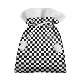 Подарочный 3D мешок с принтом Шахматка мелкая в Новосибирске, 100% полиэстер | Размер: 29*39 см | Тематика изображения на принте: квадраты | мелкая шахматка | текстуры | узор шахматка | узоры | чб | чб квадраты | чб узор | шахматка | шахматная доска | шахматы