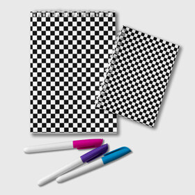 Блокнот с принтом Шахматка мелкая в Новосибирске, 100% бумага | 48 листов, плотность листов — 60 г/м2, плотность картонной обложки — 250 г/м2. Листы скреплены удобной пружинной спиралью. Цвет линий — светло-серый
 | квадраты | мелкая шахматка | текстуры | узор шахматка | узоры | чб | чб квадраты | чб узор | шахматка | шахматная доска | шахматы