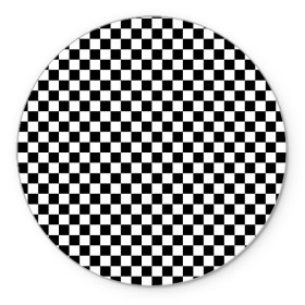 Коврик для мышки круглый с принтом Шахматка мелкая в Новосибирске, резина и полиэстер | круглая форма, изображение наносится на всю лицевую часть | Тематика изображения на принте: квадраты | мелкая шахматка | текстуры | узор шахматка | узоры | чб | чб квадраты | чб узор | шахматка | шахматная доска | шахматы