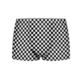 Мужские трусы 3D с принтом Шахматка мелкая в Новосибирске, 50% хлопок, 50% полиэстер | классическая посадка, на поясе мягкая тканевая резинка | Тематика изображения на принте: квадраты | мелкая шахматка | текстуры | узор шахматка | узоры | чб | чб квадраты | чб узор | шахматка | шахматная доска | шахматы