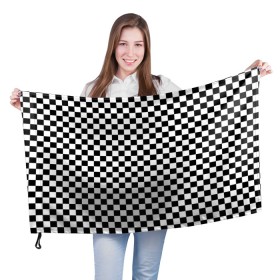 Флаг 3D с принтом Шахматка мелкая в Новосибирске, 100% полиэстер | плотность ткани — 95 г/м2, размер — 67 х 109 см. Принт наносится с одной стороны | квадраты | мелкая шахматка | текстуры | узор шахматка | узоры | чб | чб квадраты | чб узор | шахматка | шахматная доска | шахматы
