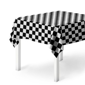 Скатерть 3D с принтом Шахматка мелкая в Новосибирске, 100% полиэстер (ткань не мнется и не растягивается) | Размер: 150*150 см | квадраты | мелкая шахматка | текстуры | узор шахматка | узоры | чб | чб квадраты | чб узор | шахматка | шахматная доска | шахматы