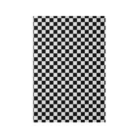 Обложка для паспорта матовая кожа с принтом Шахматка мелкая в Новосибирске, натуральная матовая кожа | размер 19,3 х 13,7 см; прозрачные пластиковые крепления | квадраты | мелкая шахматка | текстуры | узор шахматка | узоры | чб | чб квадраты | чб узор | шахматка | шахматная доска | шахматы