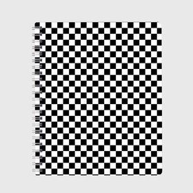 Тетрадь с принтом Шахматка мелкая в Новосибирске, 100% бумага | 48 листов, плотность листов — 60 г/м2, плотность картонной обложки — 250 г/м2. Листы скреплены сбоку удобной пружинной спиралью. Уголки страниц и обложки скругленные. Цвет линий — светло-серый
 | квадраты | мелкая шахматка | текстуры | узор шахматка | узоры | чб | чб квадраты | чб узор | шахматка | шахматная доска | шахматы