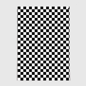 Постер с принтом Шахматка мелкая в Новосибирске, 100% бумага
 | бумага, плотность 150 мг. Матовая, но за счет высокого коэффициента гладкости имеет небольшой блеск и дает на свету блики, но в отличии от глянцевой бумаги не покрыта лаком | квадраты | мелкая шахматка | текстуры | узор шахматка | узоры | чб | чб квадраты | чб узор | шахматка | шахматная доска | шахматы