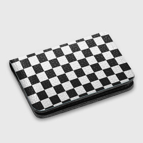 Картхолдер с принтом с принтом Шахматка в Новосибирске, натуральная матовая кожа | размер 7,3 х 10 см; кардхолдер имеет 4 кармана для карт; | квадраты | текстуры | узор шахматка | узоры | чб | чб квадраты | чб узор | шахматка | шахматная доска | шахматы