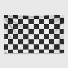 Флаг-баннер с принтом Шахматка в Новосибирске, 100% полиэстер | размер 67 х 109 см, плотность ткани — 95 г/м2; по краям флага есть четыре люверса для крепления | квадраты | текстуры | узор шахматка | узоры | чб | чб квадраты | чб узор | шахматка | шахматная доска | шахматы