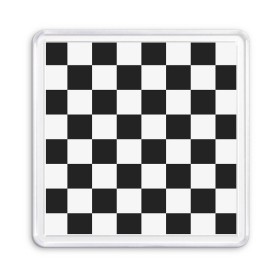 Магнит 55*55 с принтом Шахматка в Новосибирске, Пластик | Размер: 65*65 мм; Размер печати: 55*55 мм | квадраты | текстуры | узор шахматка | узоры | чб | чб квадраты | чб узор | шахматка | шахматная доска | шахматы