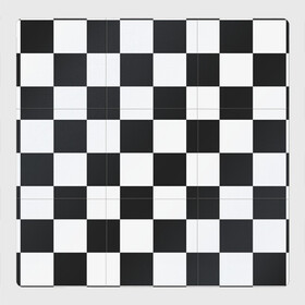 Магнитный плакат 3Х3 с принтом Шахматка в Новосибирске, Полимерный материал с магнитным слоем | 9 деталей размером 9*9 см | Тематика изображения на принте: квадраты | текстуры | узор шахматка | узоры | чб | чб квадраты | чб узор | шахматка | шахматная доска | шахматы