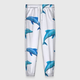Женские брюки 3D с принтом Рай для дельфина в Новосибирске, полиэстер 100% | прямой крой, два кармана без застежек по бокам, с мягкой трикотажной резинкой на поясе и по низу штанин. В поясе для дополнительного комфорта — широкие завязки | Тематика изображения на принте: арт | дельфин | дельфины | искусство | морское | океан | паттерн | рыба | рыбы